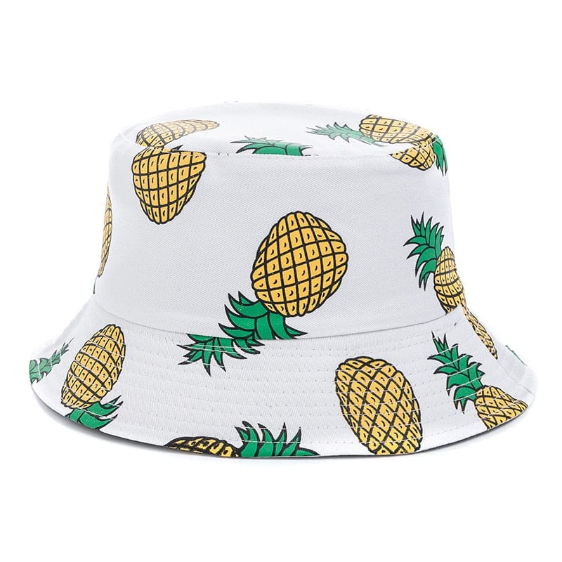 Witte Bucket Hat met Ananassenprint