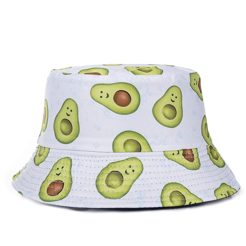 Witte Bucket Hat met Avocadomotieven