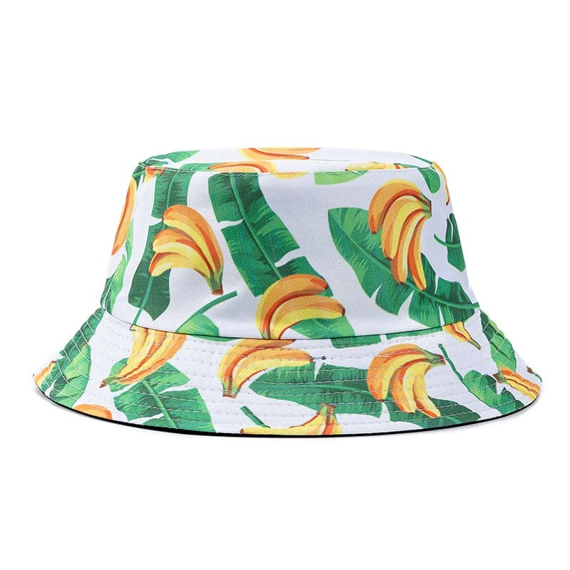 Witte Bucket Hat met Bananenprint