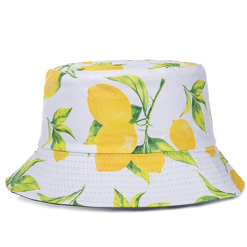 Witte Bucket Hat Met Citroenenprint