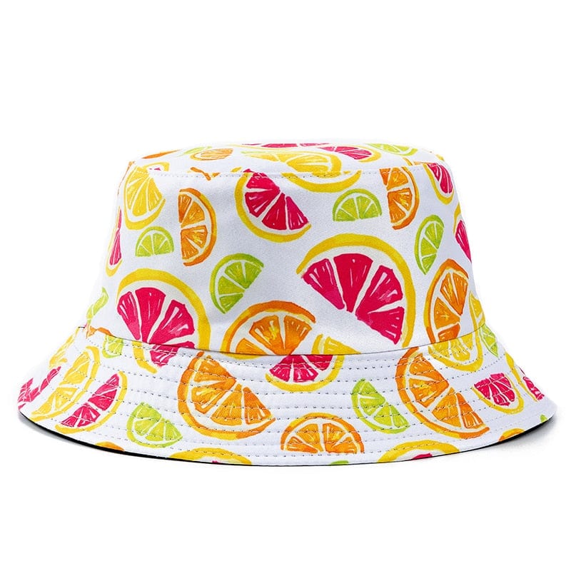 Witte Bucket Hat met Multikleurige Sinaasappels