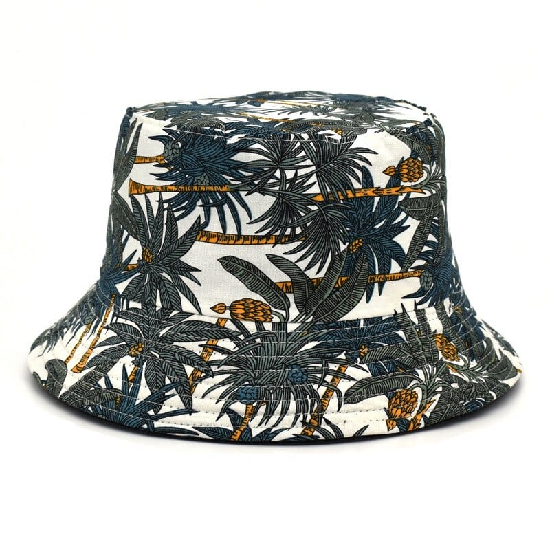 Witte Bucket Hat met Palmbomen