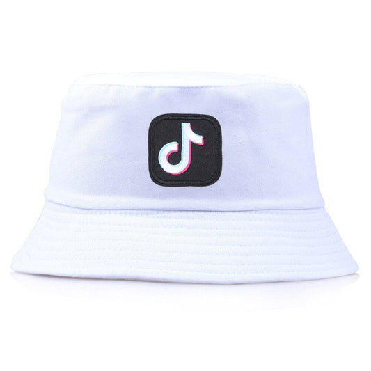 Witte Bucket Hat met TikTok-Logo