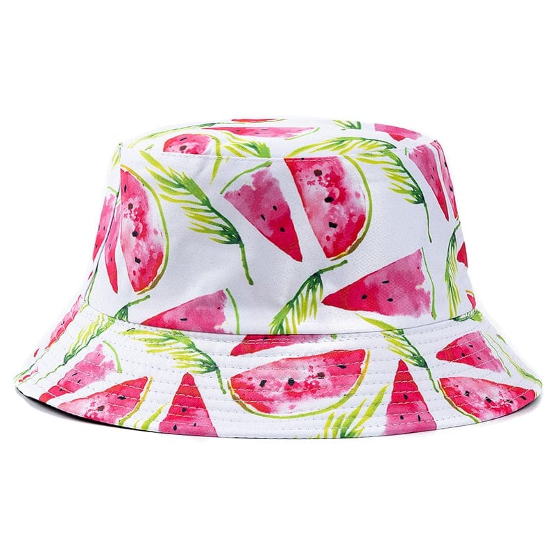 Witte Bucket Hat met Watermeloenenprint