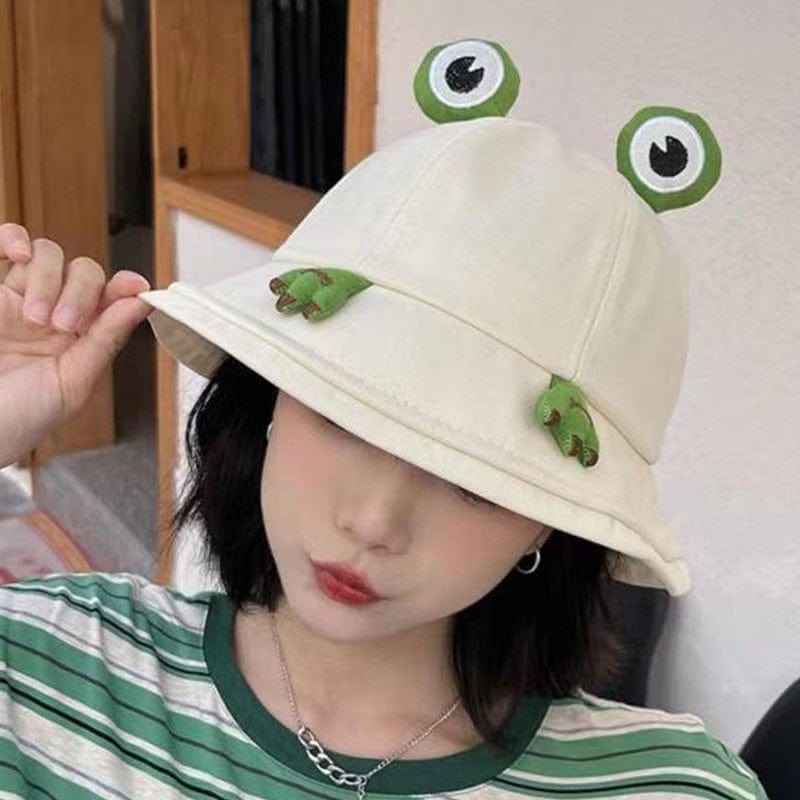 Witte Kikker Bucket Hat