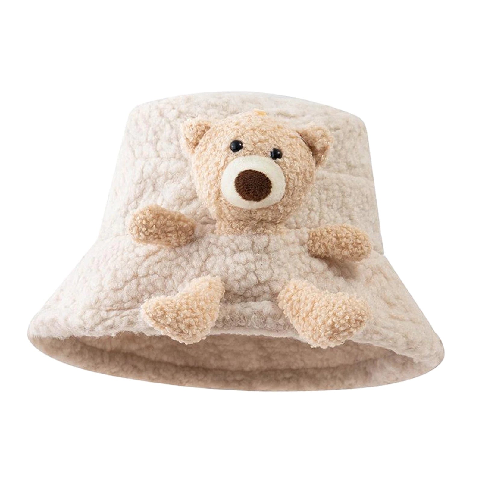 Witte Teddy Bucket Hat met Teddybeer