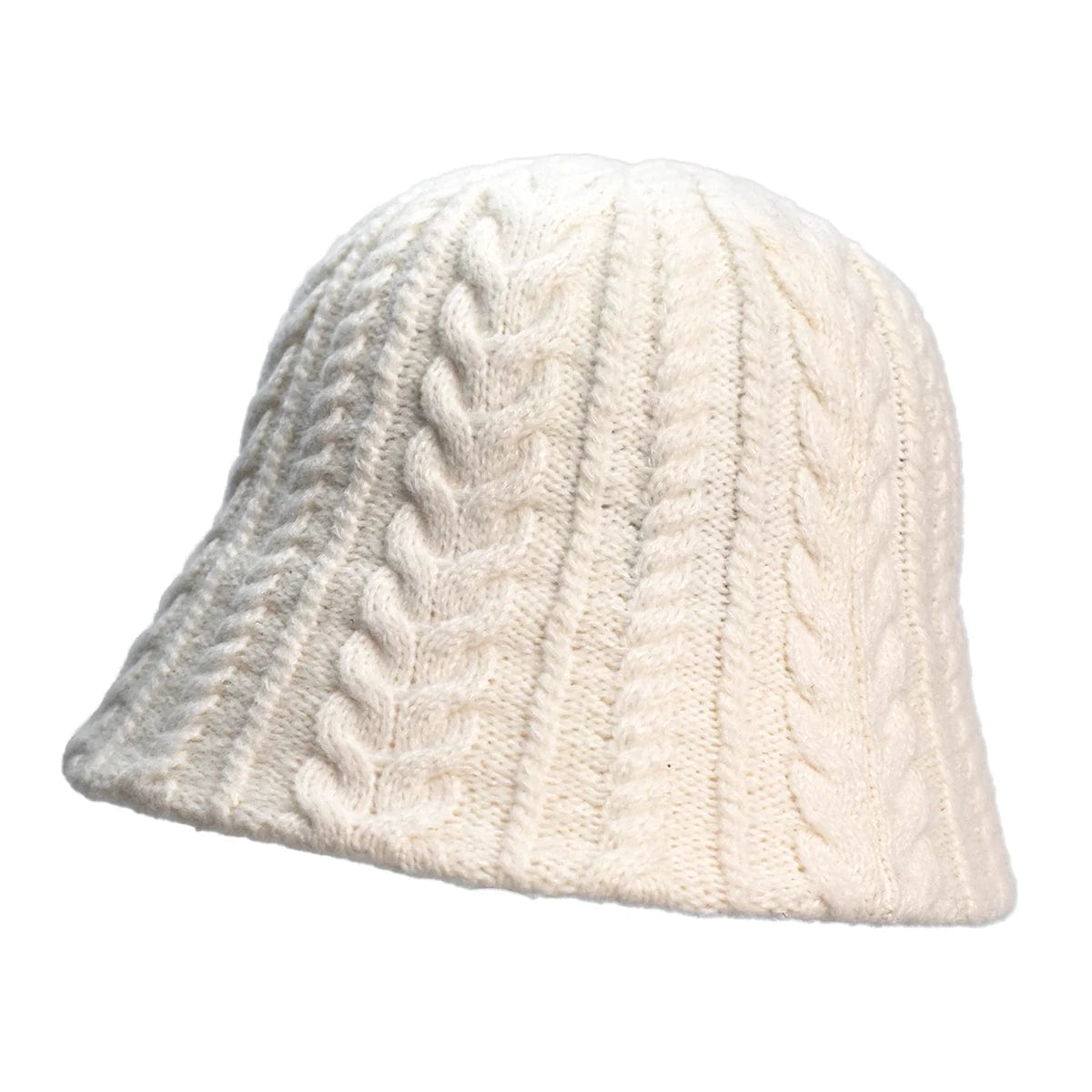 Witte Wollen Bucket Hat