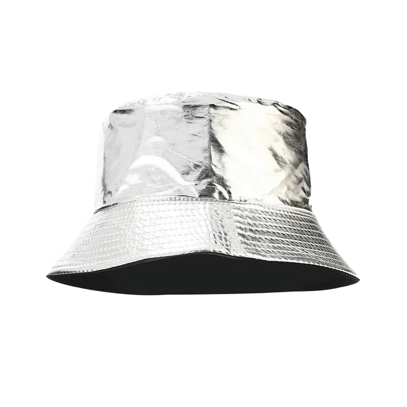 Zilver Vinyl Bucket Hat