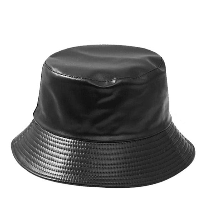 Zwarte Bucket Hat van Imitatieleer