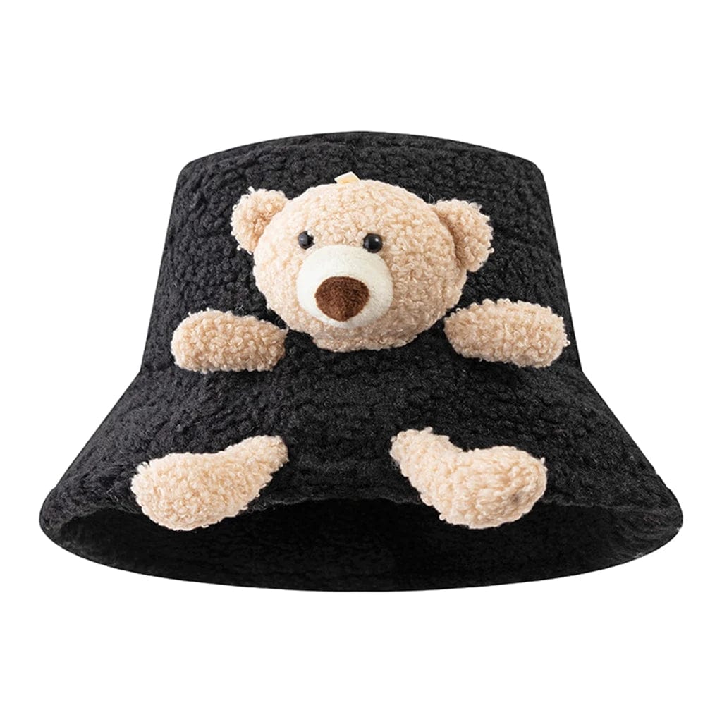 Zwarte Teddy Bucket Hat met Teddybeer