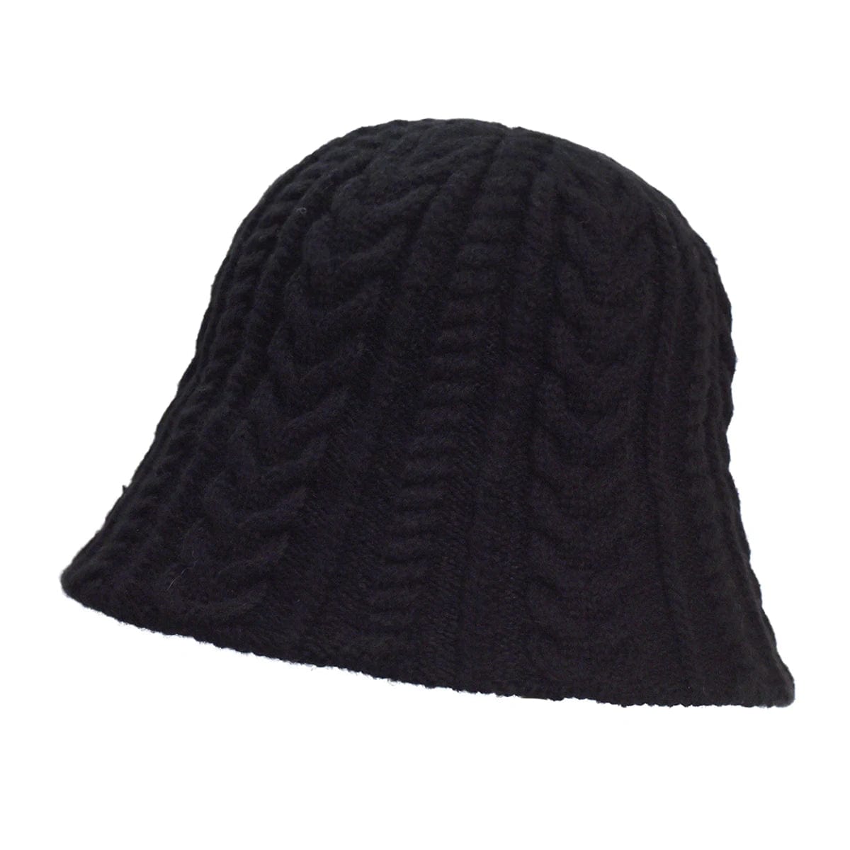 Zwarte Wollen Bucket Hat